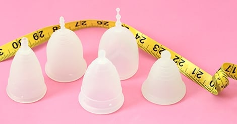Menstrual cup size chart and comparison tool. Slide image to easily compare  cup shapes, sizes, and features.…