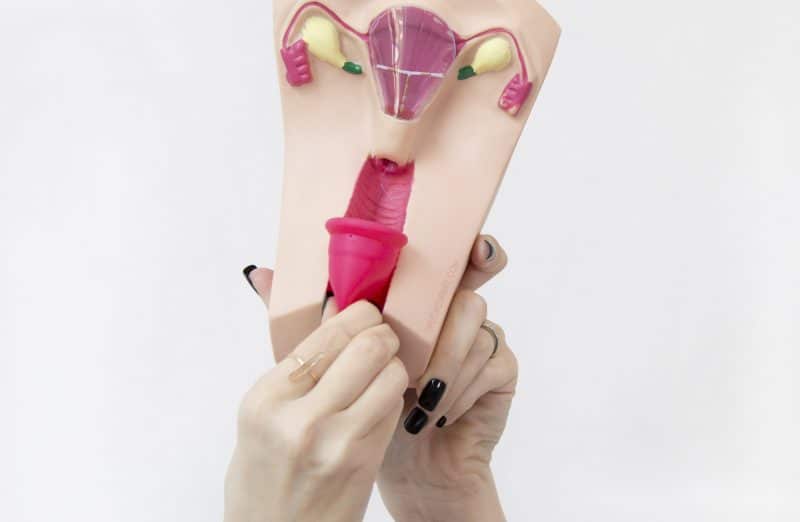 Menstrual cup with IUD uterus Menstrual cup with IUD