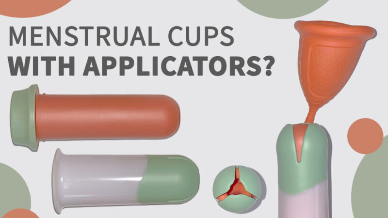 Image of menstrual cup and an applicator